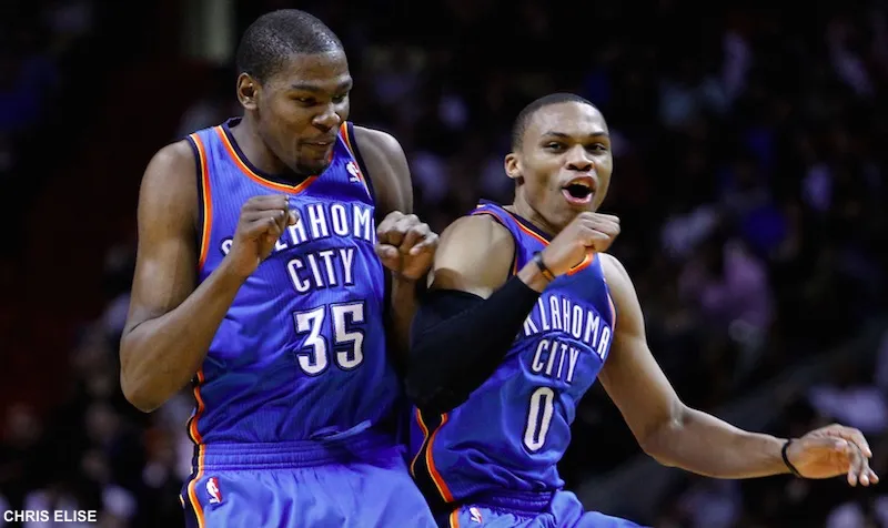 Kevin Durant et Russell Westbrook, rois incontestés des duos à plus de 40 points dans le même match