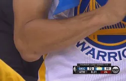 Stephen Curry a pris feu malgré une balle de tennis à la place du coude