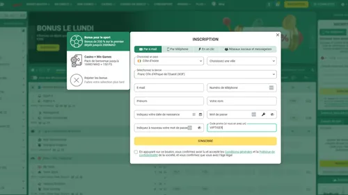 Inscription Betwinner