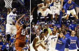 Le banc de Kansas en transe après un dunk énorme de Tarik Black