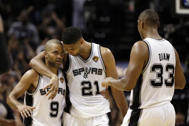 Tony Parker, Tim Duncan et Boris Diaw