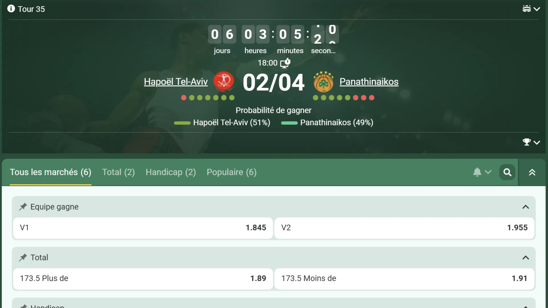 Code promo Betwinner pour Hapoël Tel-Aviv contre Panathinaikos en Euroligue Round 35.