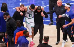 Dès sa sortie de l’hôpital, Jayson Tatum avait retrouvé ses coéquipiers à New York