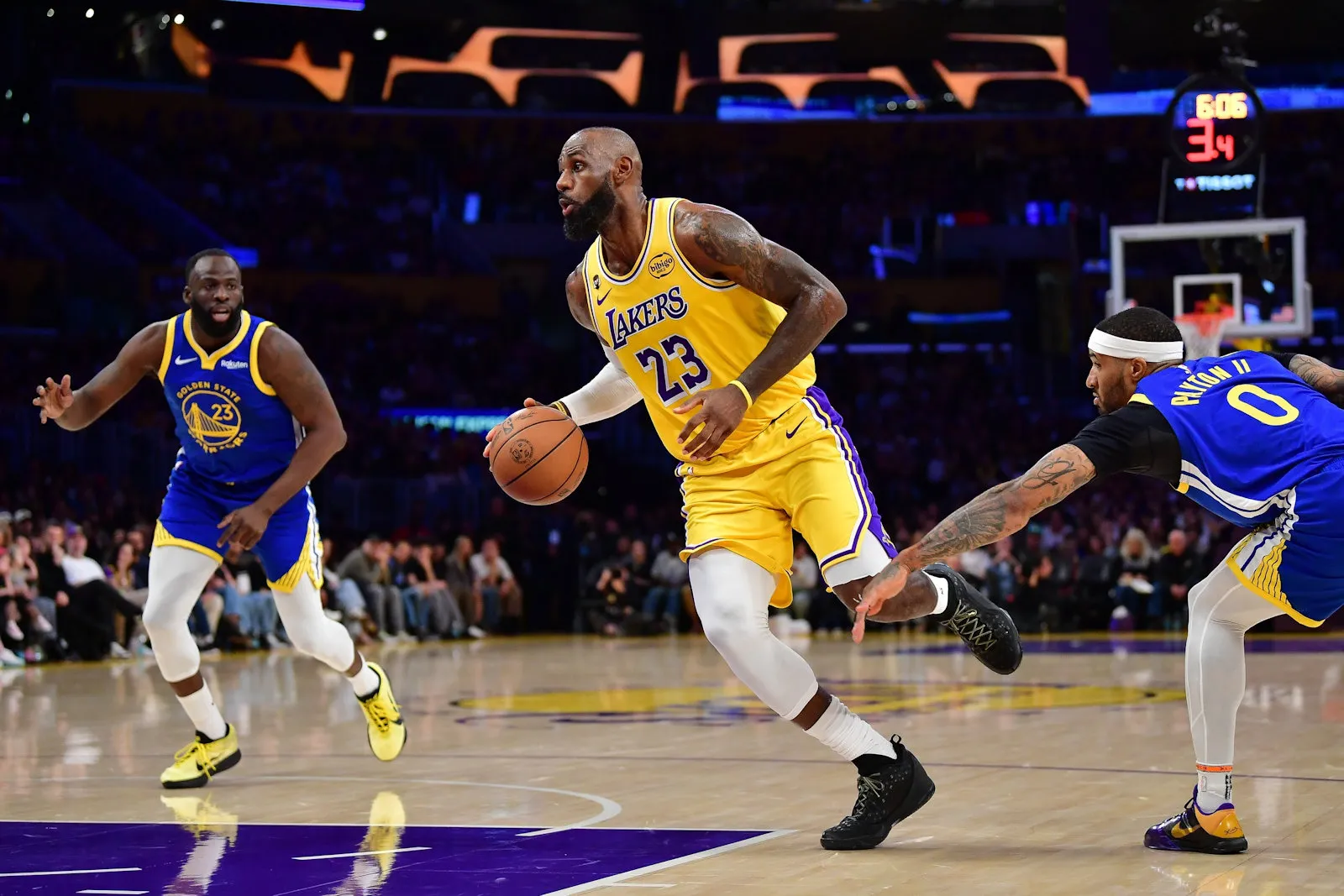 lebron james lakers warriors