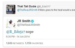 JR Smith ne parlera plus à Carmelo Anthony si…