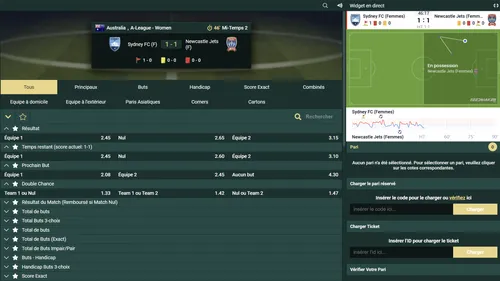 Interface des paris en direct Akwabet avec cotes et statistiques en temps réel.