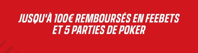 Bonus 100€  + 5 € de ticket poker