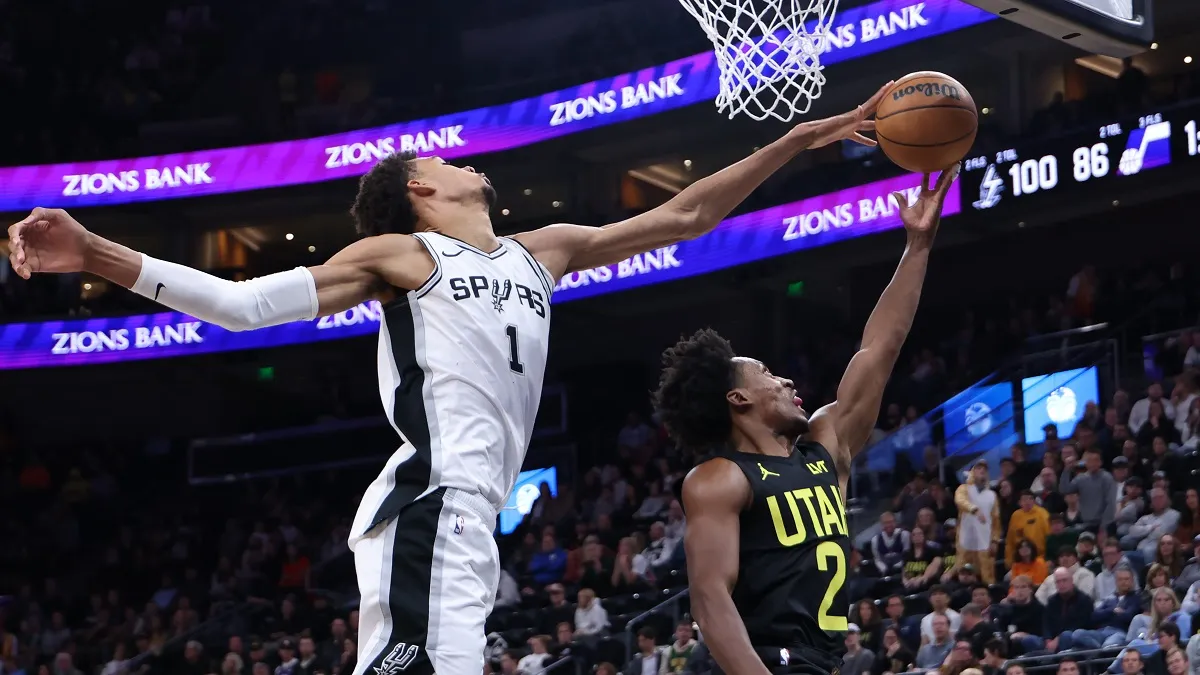 Victor Wembanyama avec les Spurs contre le Jazz