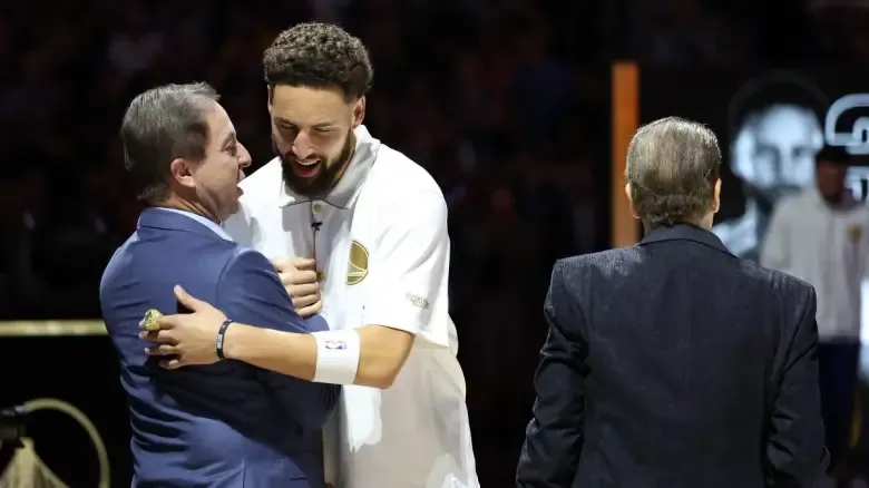 Joe Lacob et Klay Thompson