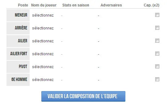 Equipe à créer