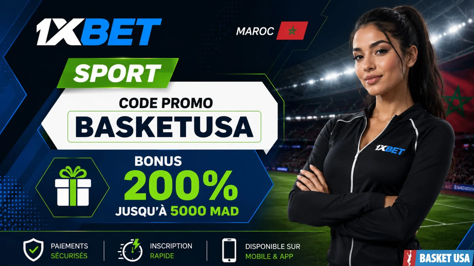 Le code promo 1xBet au Maroc propose un bonus jusqu'à 5000 MAD.