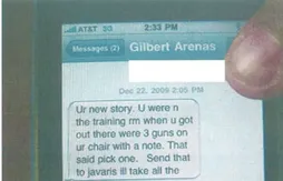Document : le SMS qui enfonce Gilbert Arenas
