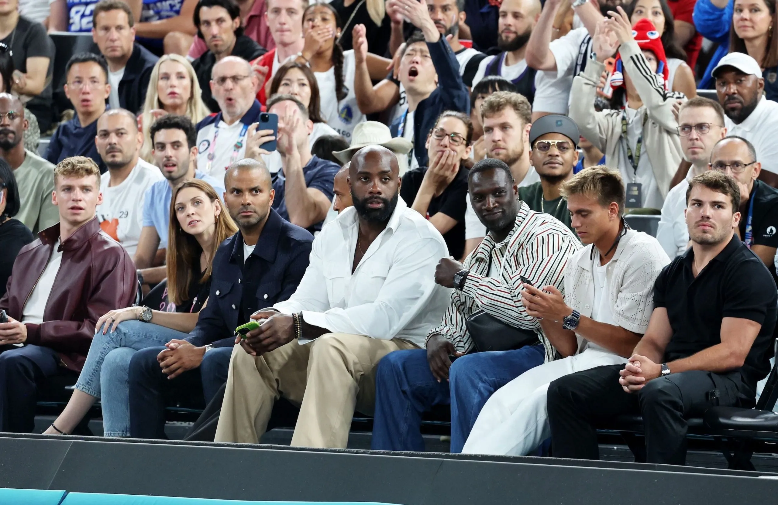 Teddy Riner lors de la finale des JO 2024 de basket