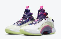 Une Air Jordan 35 Luka Doncic aux motifs spatiaux pour un joueur extraterrestre