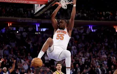 Ariel Hukporti se montre avec les Knicks