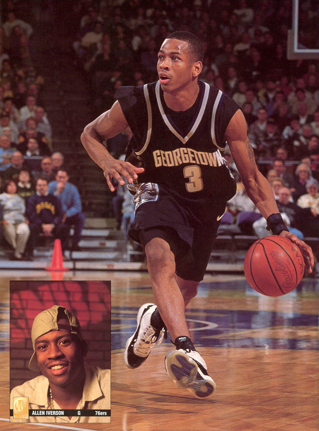 Collector Allen Iverson Georgetown face au duo Wallace Stackhouse North Carolina Basket USA