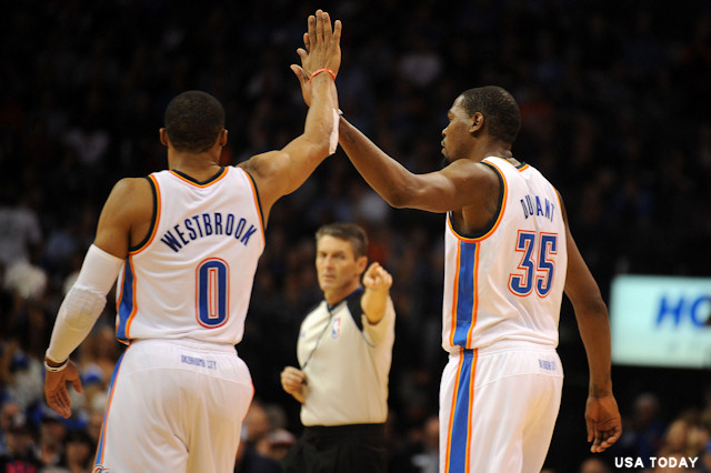 Kevin Durant avec Russell Westbrook