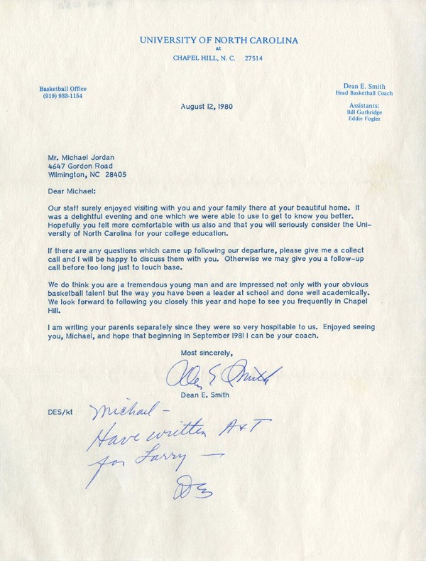 Lettre Michael Jordan
