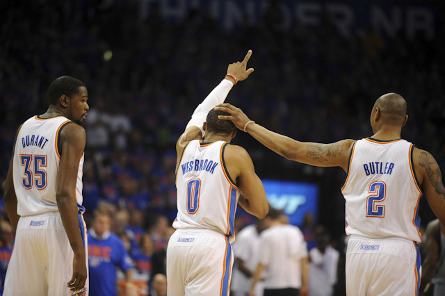 Kevin Durant, Russell Westbrook, Caron Butler