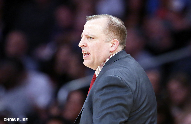 09 February 2014: Chicago Bulls head coach Tom Thibodeau is seen during the Chicago Bulls 92-86 victory over the Los Angeles Lakers at the Staples Center, Los Angeles, California, USA.