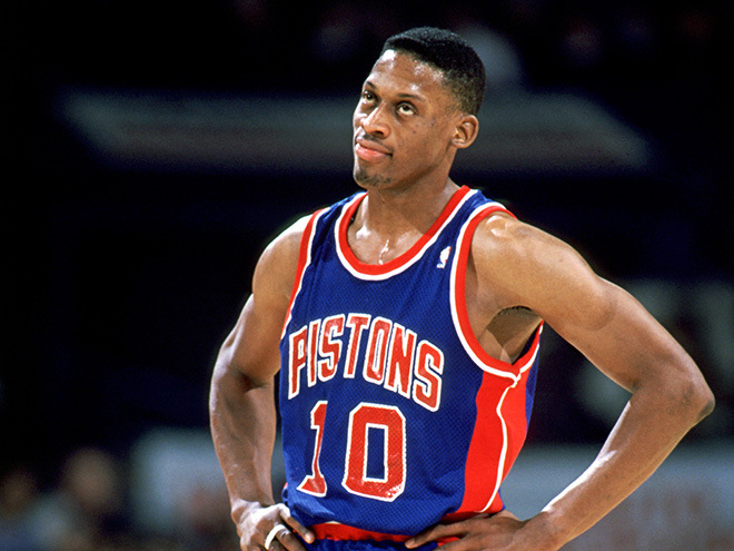 DATE TAKEN: 12/90 filer--- Dennis Rodman with the Detroit Pistons (10). ORG XMIT: UT35359