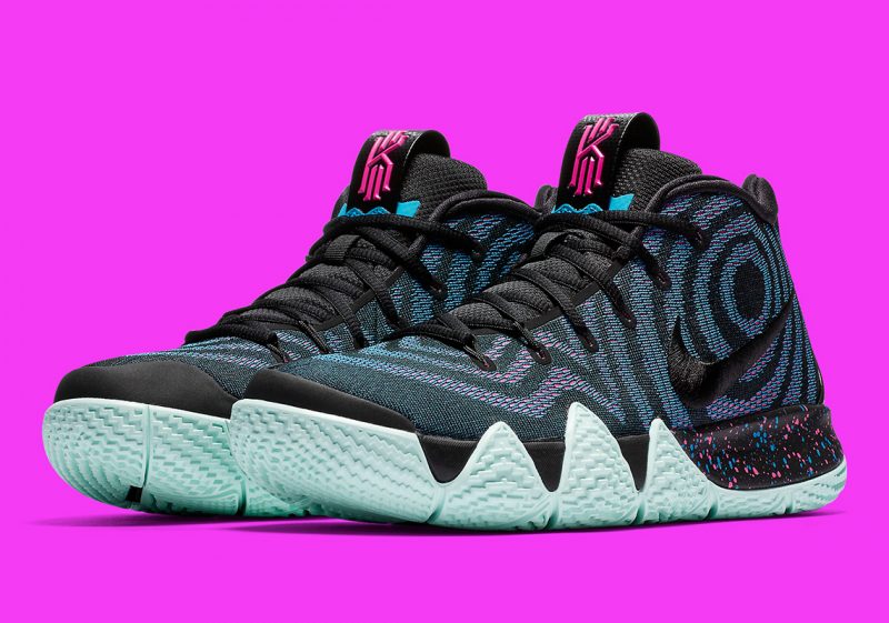 Basket NIKE custom Vert et Fushia