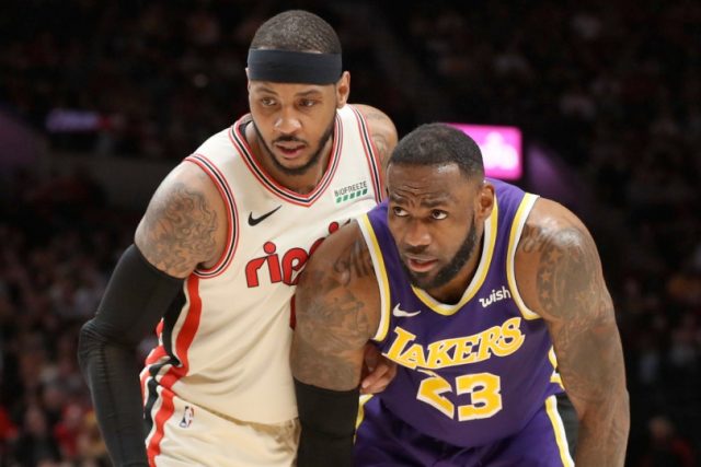 melo lebron lakers