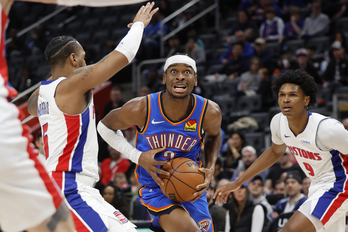 Shai Gilgeous-ALexander et le Thunder surpris par les PIstons