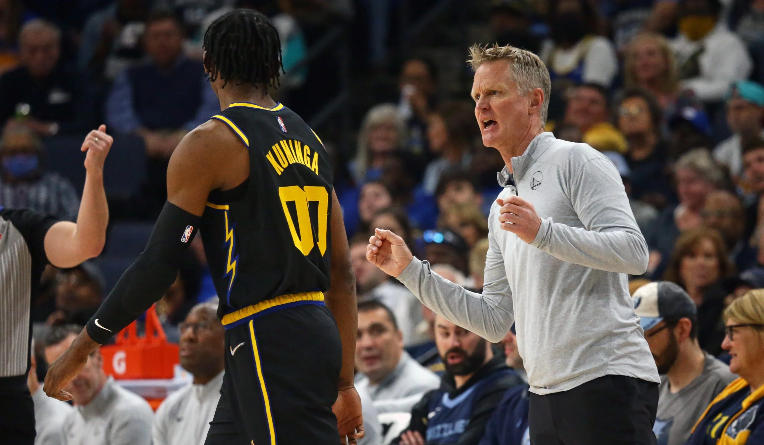 Steve Kerr et Jonathan Kuminga