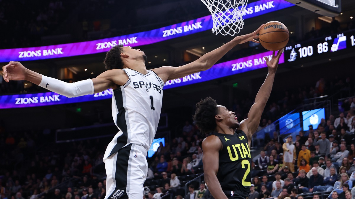 Victor Wembanyama avec les Spurs contre le Jazz