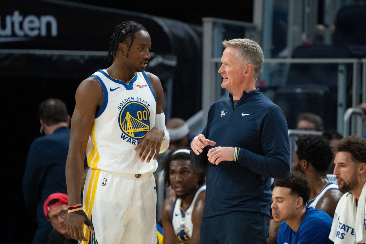Steve Kerr et Jonathan Kuminga