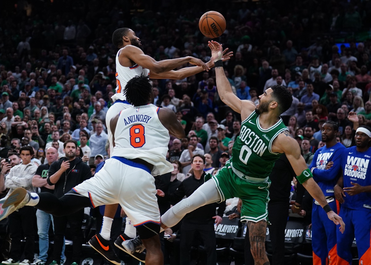 Mikal Bridges et Jayson Tatum Knicks